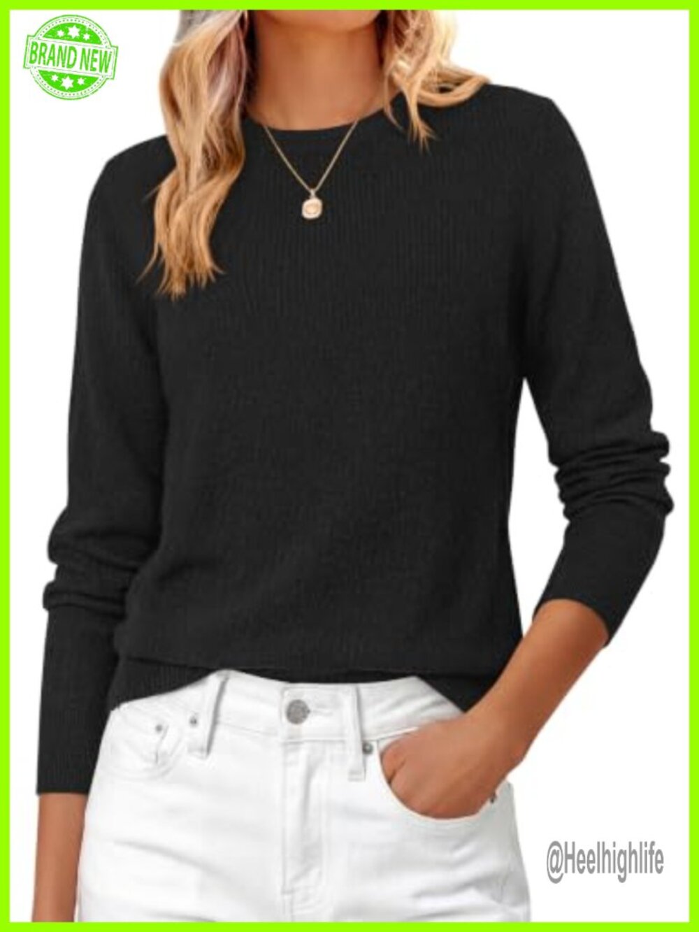 Women's Long Sleeve Crew Neck Pullover Sweater Soft Knit Fall Winter
